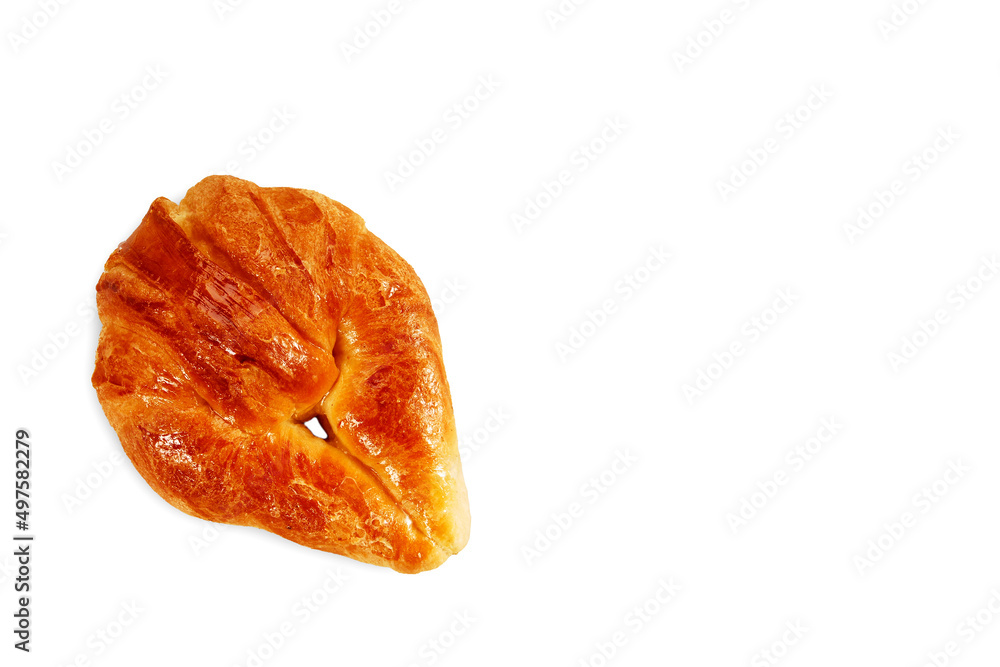 Traditional croissant bread, isolated on white background with space for text Traditional croissant bread, isolated on white background with space for text