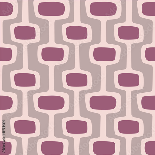 Mid-century modern atomic age background in purple, dusty pink and lavender. Ideal for wallpaper and fabric design. 