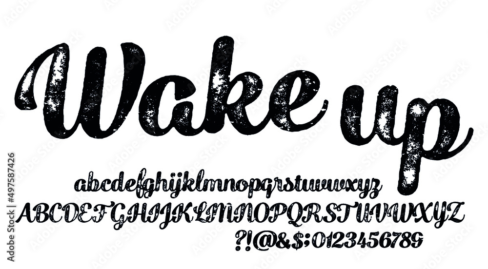 Vintage Brush Script Modern Alphabet. Retro Typeface. Letters.Vector