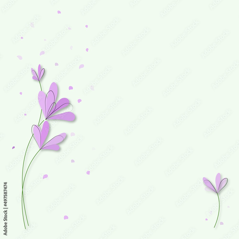 Naklejka premium Floral composition with purple crocus flowers 