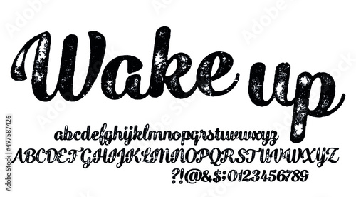 Vintage Brush Script Modern Alphabet. Retro Typeface. Letters.Vector Alphabet.