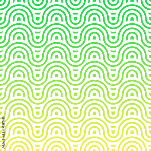 Abstract yellow and green overlapping circles, ethnic pattern background. 
