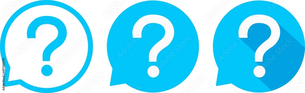 Question mark set of vector isolated icons. Help sign speech bubble. Chat question icon. Question concept. Question mark set of vector isolated icons. Help sign speech bubble. Chat question icon. Question concept.