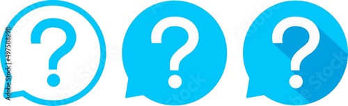 Question mark set of vector isolated icons. Help sign speech bubble. Chat question icon. Question concept.