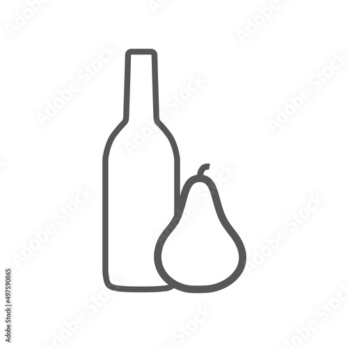 Vector linear icon with cider