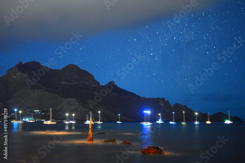 baie de taiohae de nuit  - Nuku Hiva- iles marquises - polynesie francaise photo