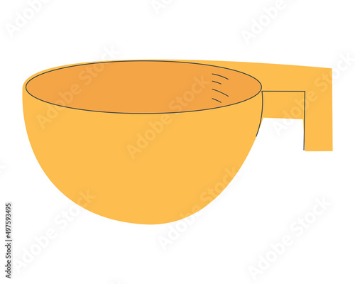 Measuring cup for measuring. Container for mixing hair dyes. Tara, dishes. Flat vector illustration. Eps10