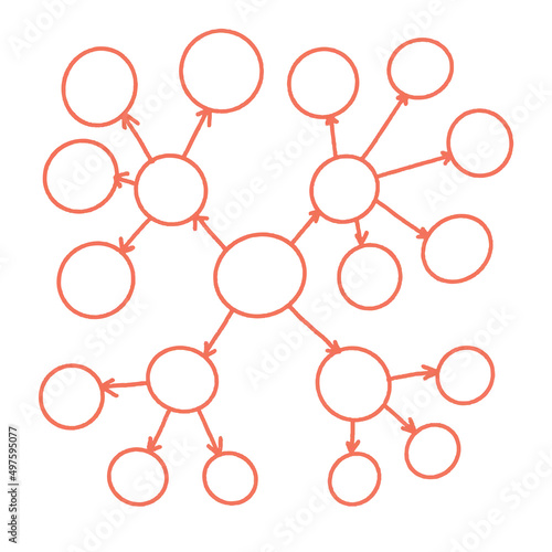 Hand drawn abstract mind map. Vector infographic template.