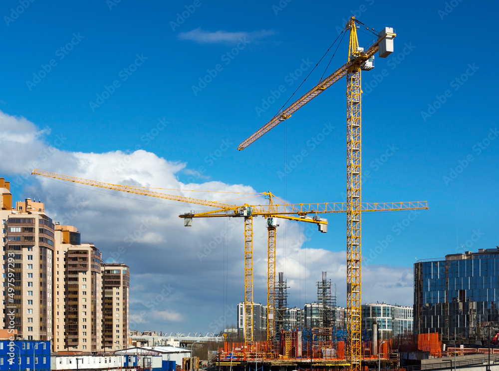 Construction crane. Construction site