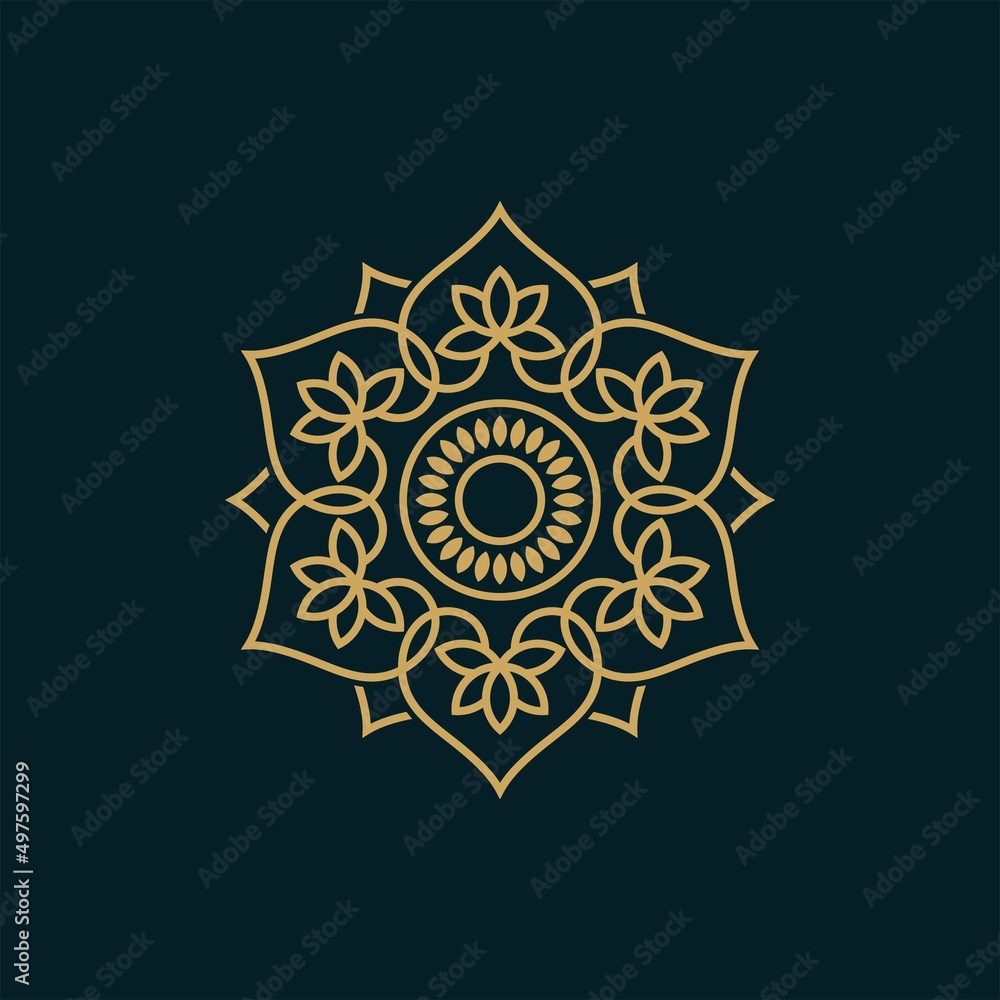 Creative ornamental lotus flower logo design template. Universal ornament vector logo.