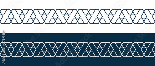 Set of borders of Islamic pattern for Ramadan greetings cards and templates. Vector illustration.