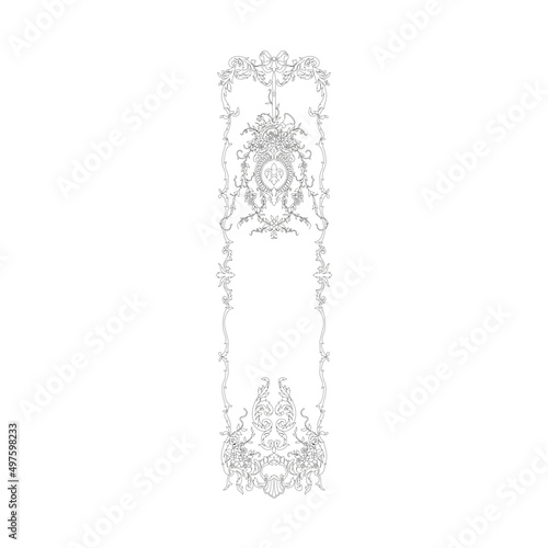 A vertical pan of decorations and roses in the French style