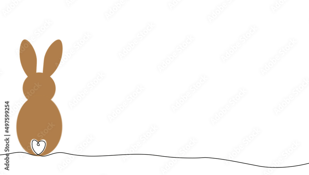 Brauner flauschiger Hase mit Herz