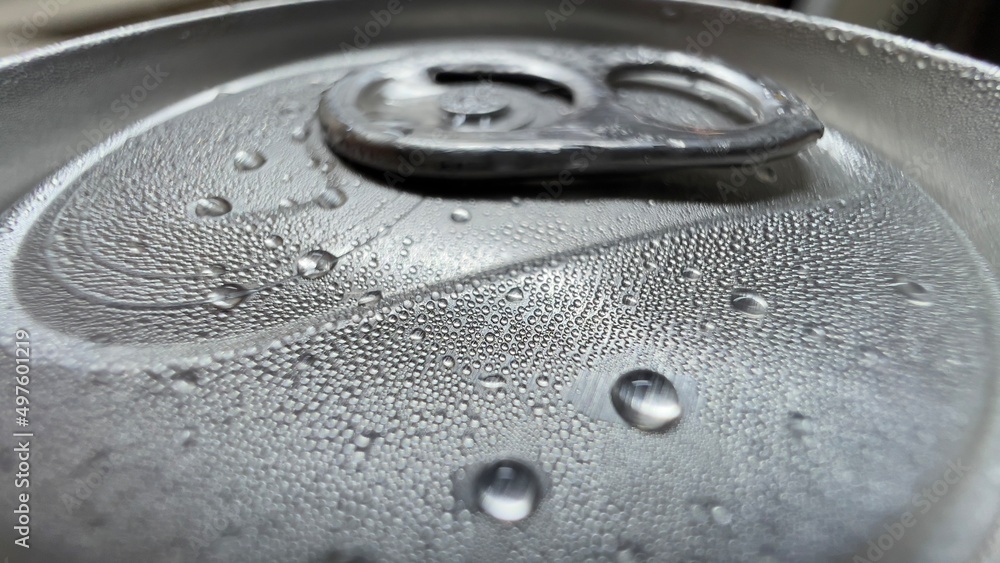 water drops on a metal surface tincan soda water drops on a metal surface tincan soda