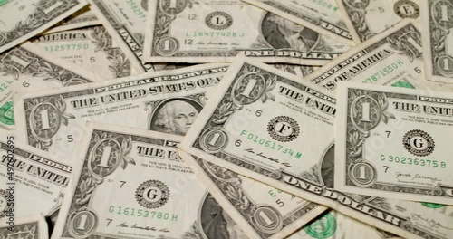 One US Dollar banknotes. Currency of the United States of America. Rising Inflation in the USA