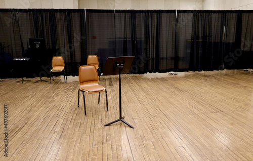 Audition chair in empty room photo