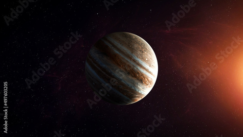 Canvas Print Planet Jupiter in space 3D illustration