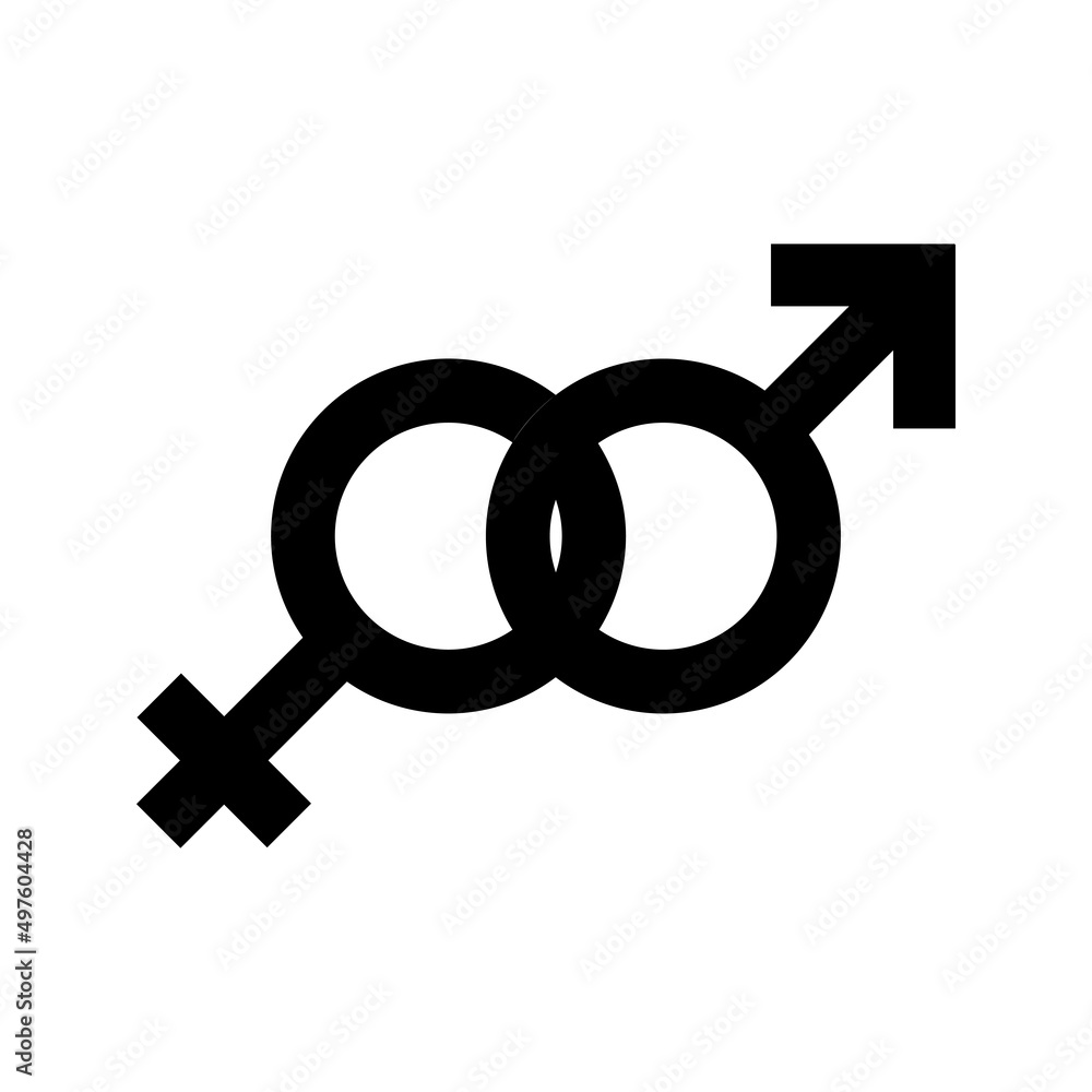 Heterosexual pair gender sign vector icon Heterosexual pair gender sign vector icon