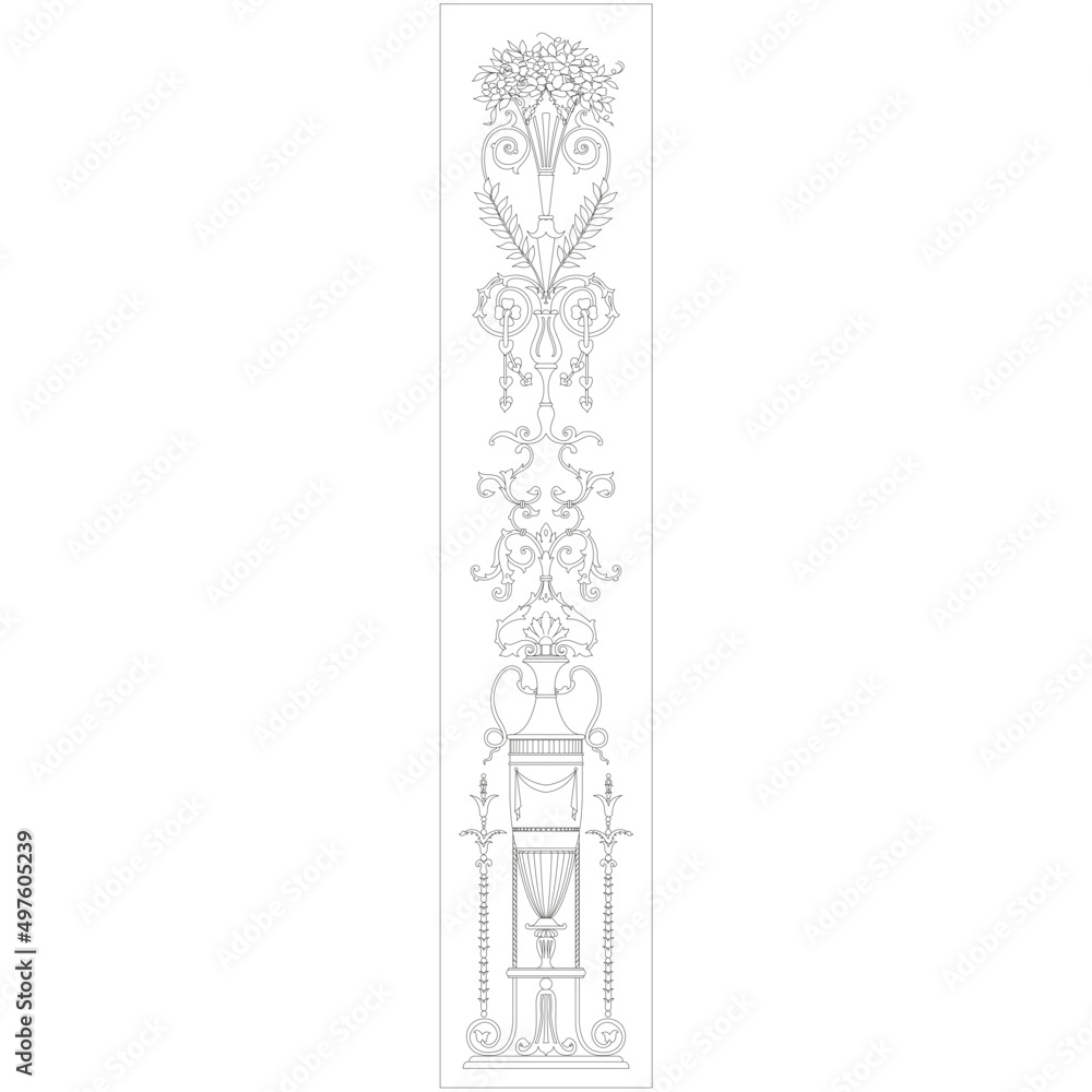 Obraz premium A vertical pan of decoration in the French style