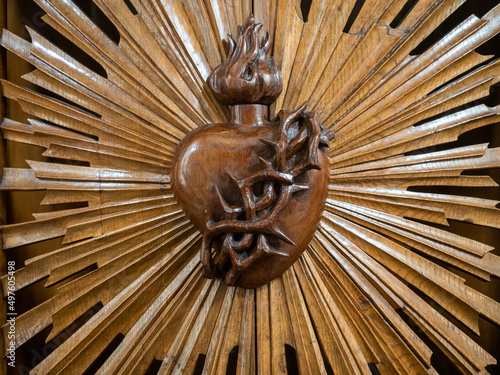 Heart of Jesus with a crown of thorns, Jesus' burning heart