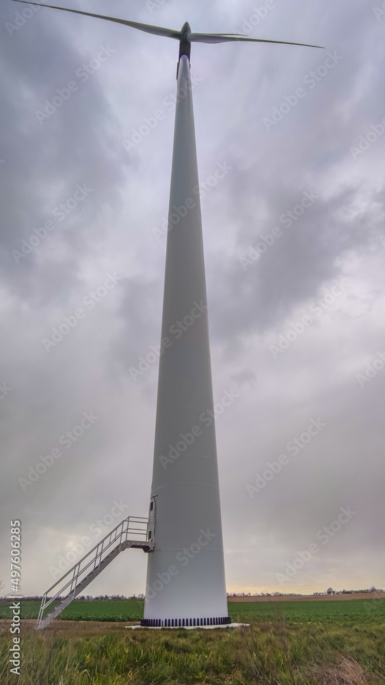 Electric wind turbine generating with blue sky and turbo generator Electric wind turbine generating with blue sky and turbo generator