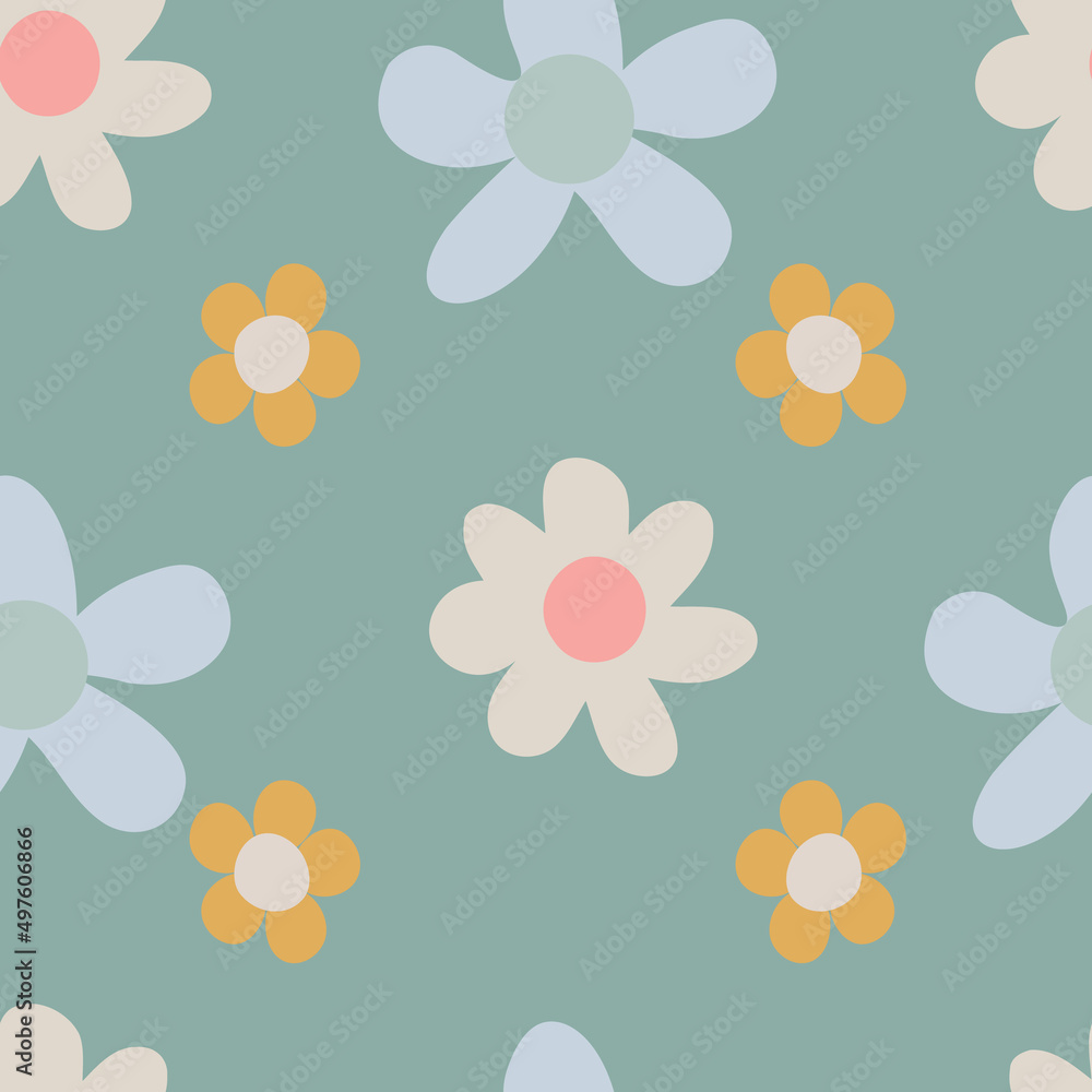 doodle pastel floral seamless vector pattern doodle pastel floral seamless vector pattern