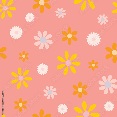 mod retro floral seamless vector pattern