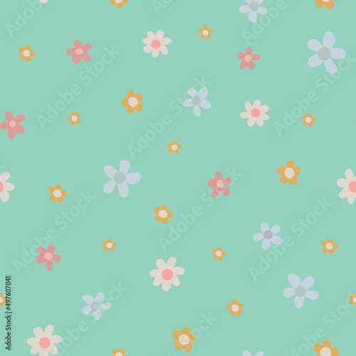 tiny flowers seamless vector pattern