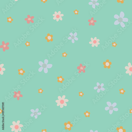 tiny flowers seamless vector pattern