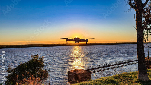 Foto sunset on the river