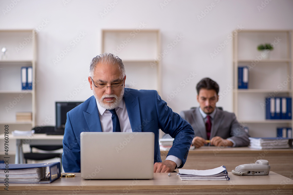 Two male colleagues working in the office Two male colleagues working in the office