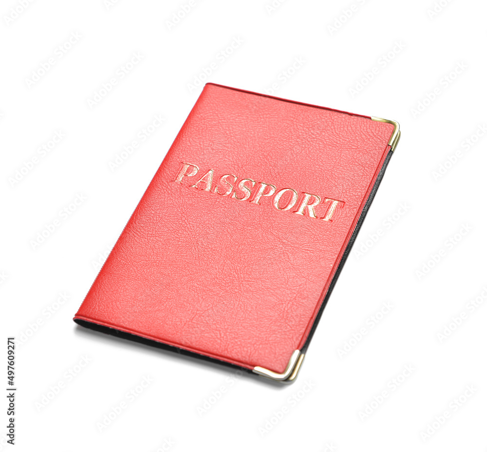 Red passport on white background Red passport on white background