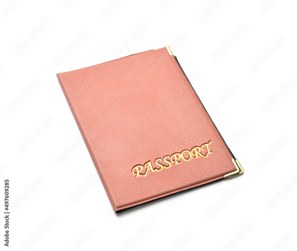 Red passport on white background Red passport on white background