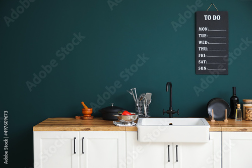 Interior of stylish kitchen...