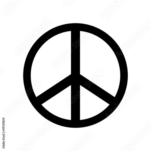 A sign of peace. Black sign isolated on white background.  vector icon