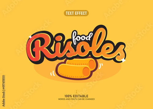 Risoles food editable text effect yellow gradation