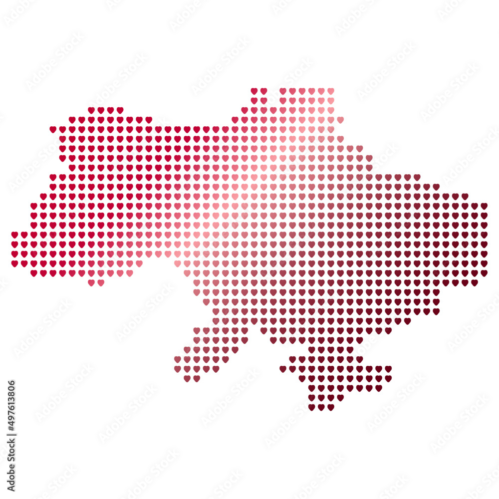 Halftone Ukraine Map.