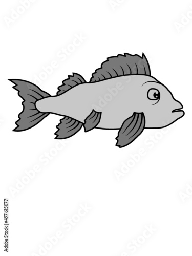 Comic Meeres Fisch 