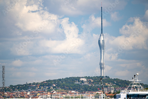 Canvas Print Camlica tower in Istanbul city, Turkey