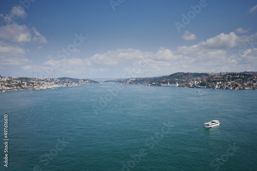 Wide Bosphorus channel in Istanbul city