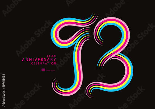 93 years anniversary celebration logotype colorful line vector, 93th birthday logo, 93 number, Banner template, vector design template elements for invitation card and poster.