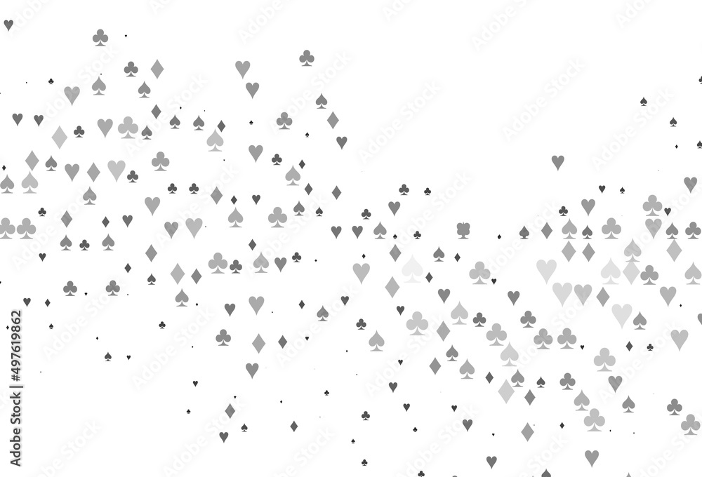Light Silver, Gray vector template with poker symbols. Light Silver, Gray vector template with poker symbols.