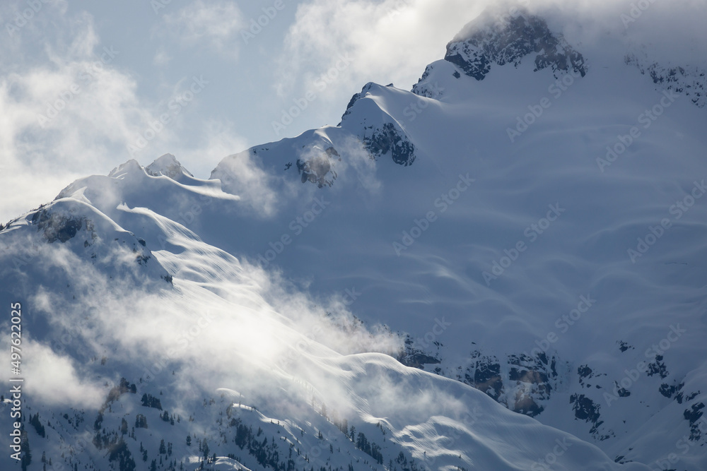 snow covered mountains