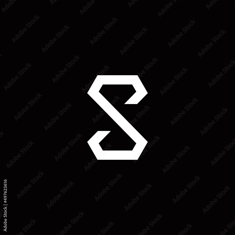 initial letter S and diamond shape logo vector template on black background initial letter S and diamond shape logo vector template on black background