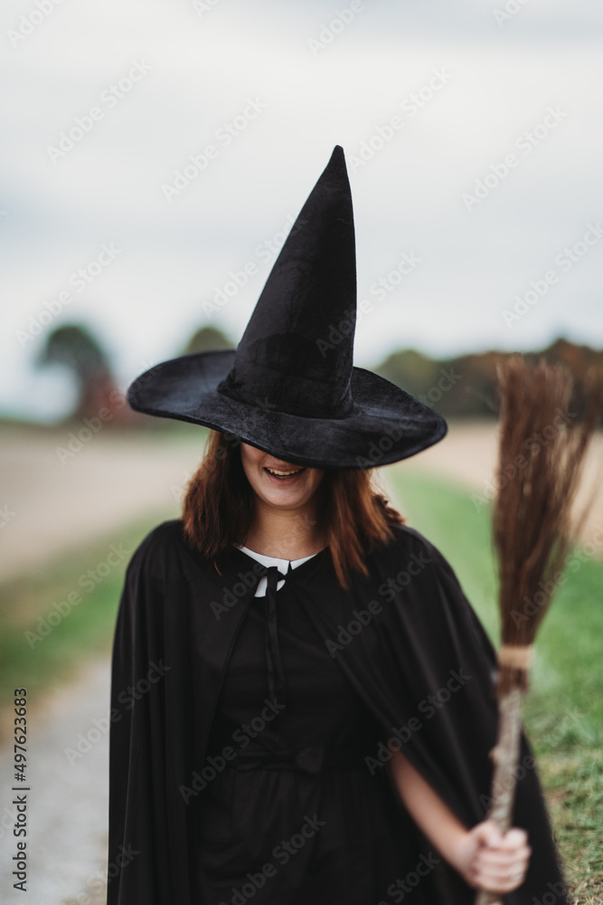 Witch with a broom Witch with a broom
