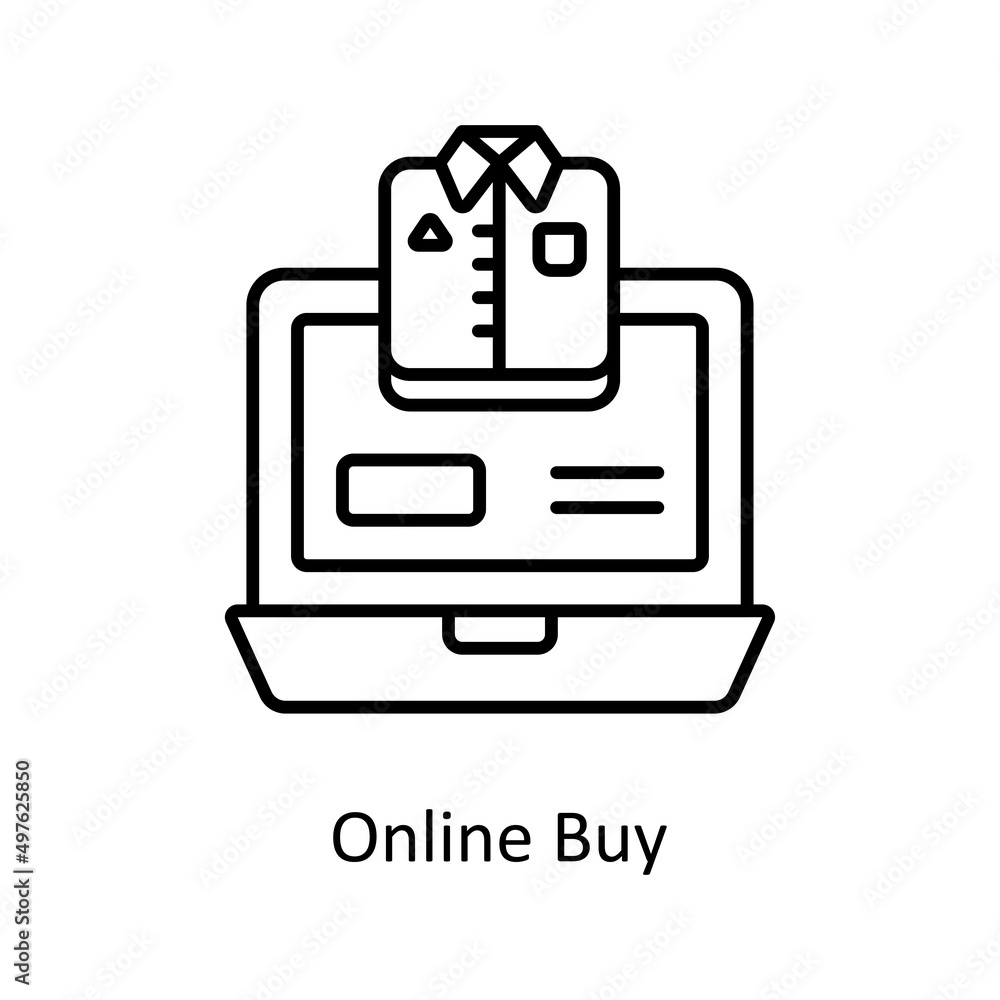 Online Buy vector outline icon for web isolated on white background EPS 10 file Online Buy vector outline icon for web isolated on white background EPS 10 file