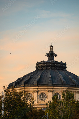 Obraz na plátne Detail view over the Romanian Athenaeum or Ateneul Roman, in the center of Bucha