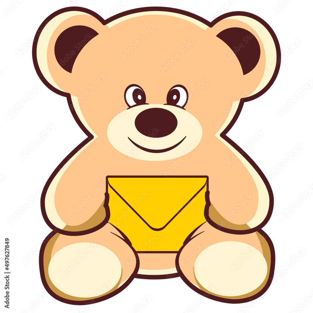 Obraz premium Cute teddy bear illustrated