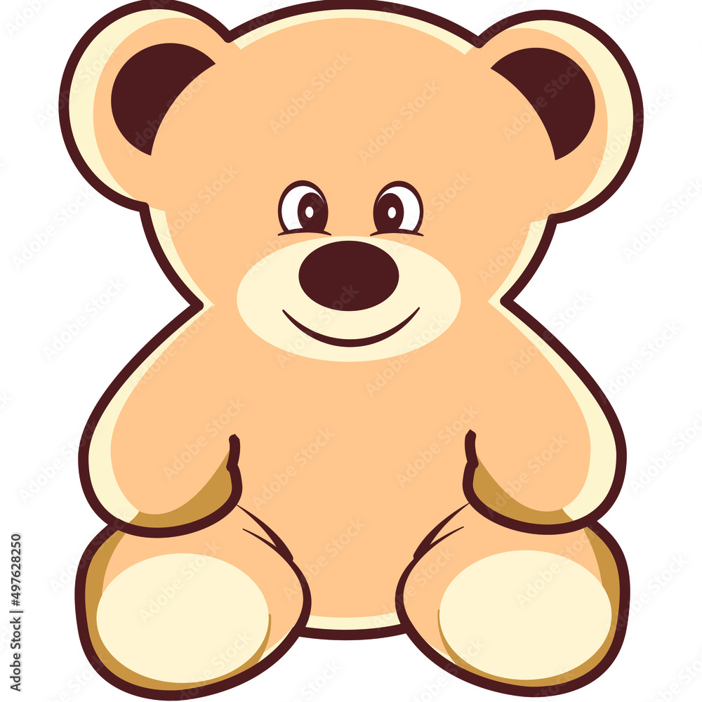 Fototapeta premium Cute teddy bear illustrated