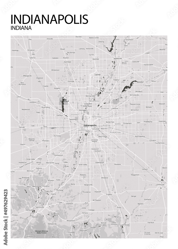 Poster Indianapolis Indiana map - 1000 F 497629423 BCCjiqjcCyYpyXjwCcorllJFvX4CMwng